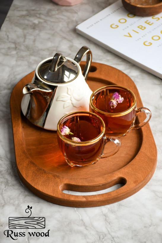 سینی چوبی بیضی قابل شست وشو